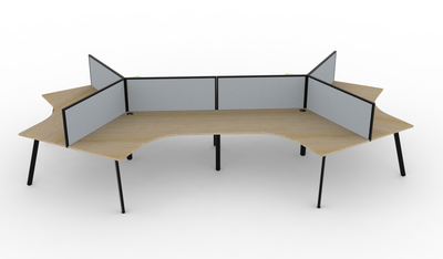 Deluxe Eternity Leg 6 Person 120° Workstation