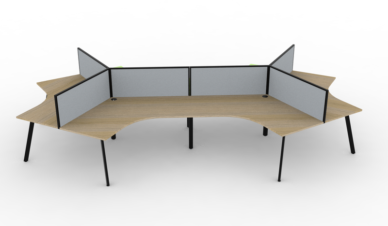 Deluxe Eternity Leg 6 Person 120° Workstation