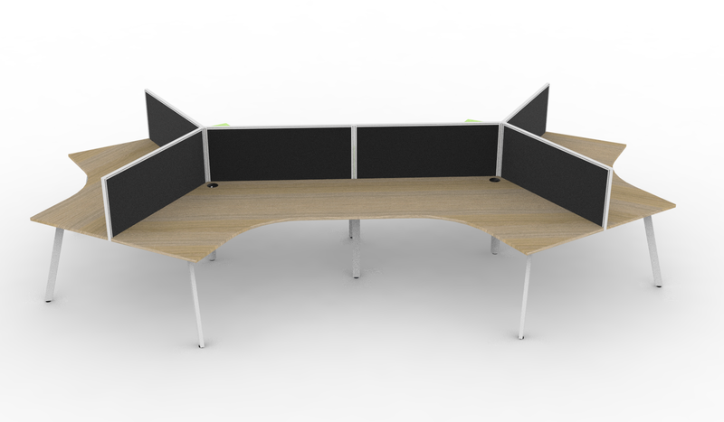 Deluxe Eternity Leg 6 Person 120° Workstation