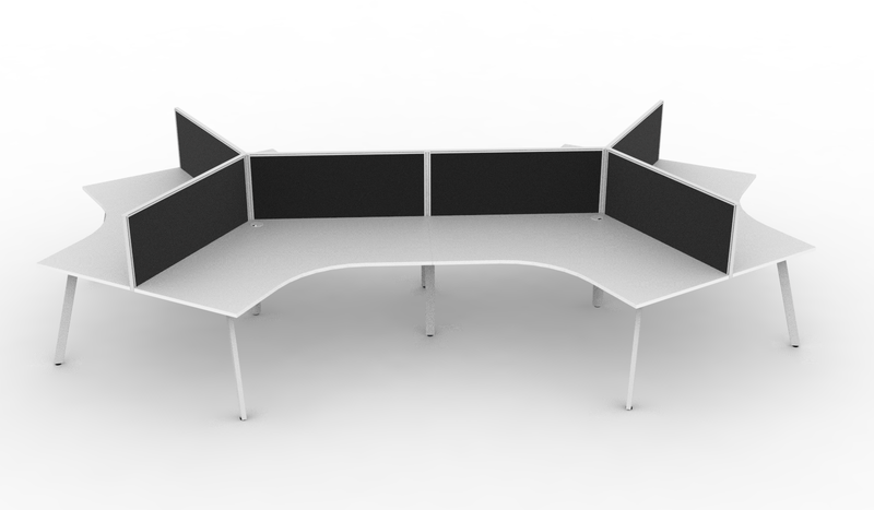 Deluxe Eternity Leg 6 Person 120° Workstation