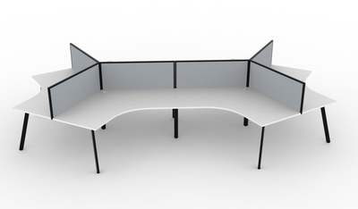 Deluxe Eternity Leg 6 Person 120° Workstation