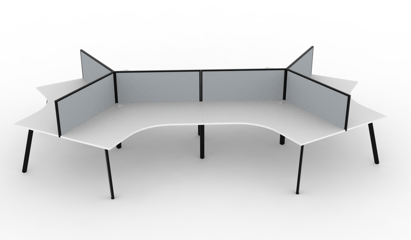 Deluxe Eternity Leg 6 Person 120° Workstation