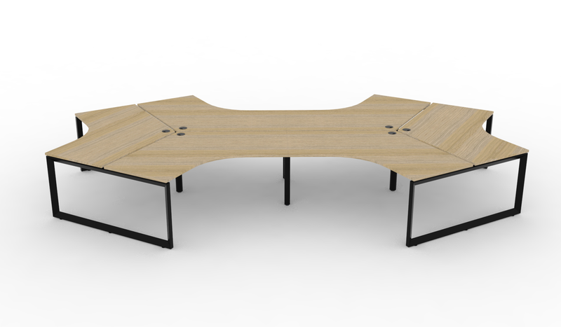 Deluxe Infinity Loop Leg 6 Person 120° Workstation