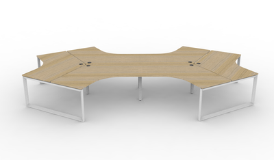 Deluxe Infinity Loop Leg 6 Person 120° Workstation