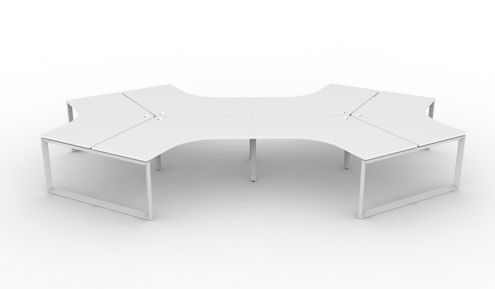 Deluxe Infinity Loop Leg 6 Person 120° Workstation