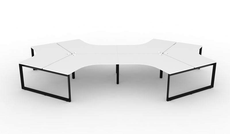 Deluxe Infinity Loop Leg 6 Person 120° Workstation