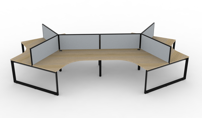 Deluxe Infinity Loop Leg 6 Person 120° Workstation