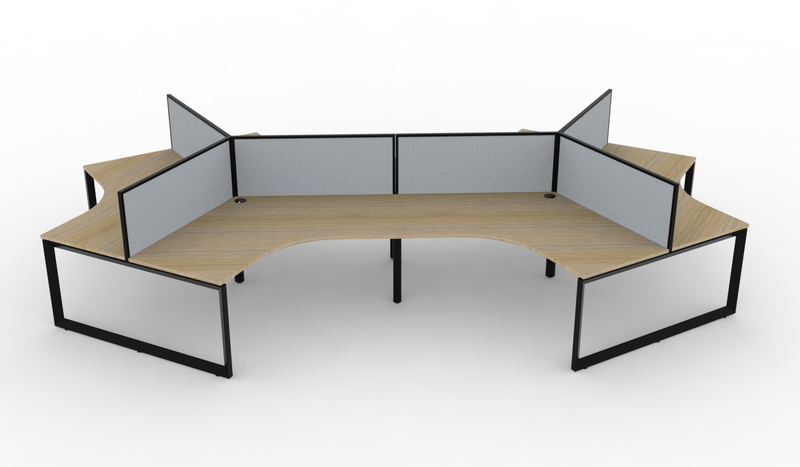 Deluxe Infinity Loop Leg 6 Person 120° Workstation