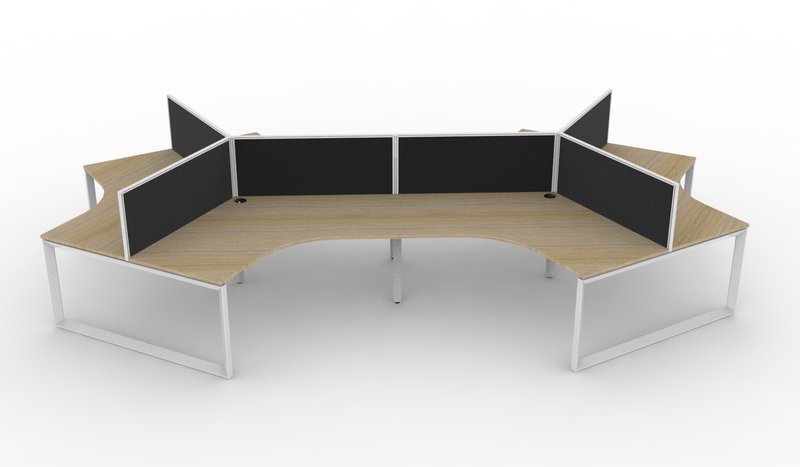 Deluxe Infinity Loop Leg 6 Person 120° Workstation