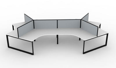 Deluxe Infinity Loop Leg 6 Person 120° Workstation