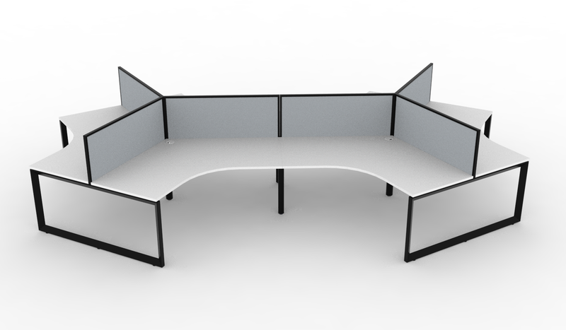 Deluxe Infinity Loop Leg 6 Person 120° Workstation