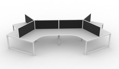 Deluxe Infinity Loop Leg 6 Person 120° Workstation