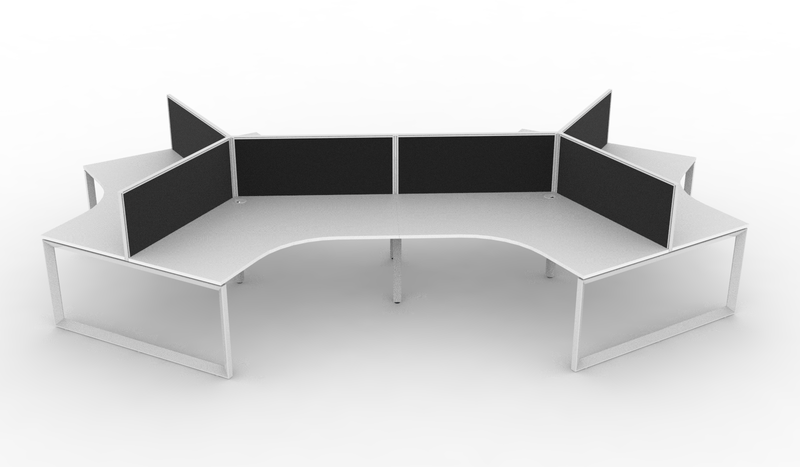 Deluxe Infinity Loop Leg 6 Person 120° Workstation