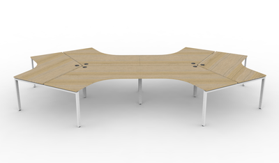 Deluxe Infinity Profile Leg 6 Person 120° Workstation
