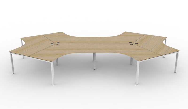 Deluxe Infinity Profile Leg 6 Person 120° Workstation