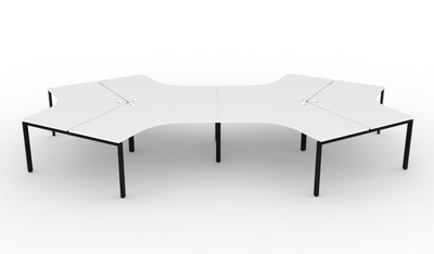 Deluxe Infinity Profile Leg 6 Person 120° Workstation