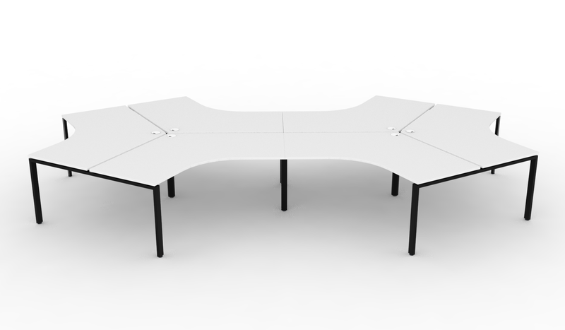 Deluxe Infinity Profile Leg 6 Person 120° Workstation