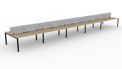 1200mm Wide x 750mm Deep / Natural Oak Top / Black Frame / Marble Grey Panel