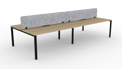 1200mm Wide x 750mm Deep / Natural Oak Top / Black Frame / Marble Grey Panel