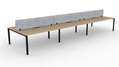 1200mm Wide x 750mm Deep / Natural Oak Top / Black Frame / Marble Grey Panel