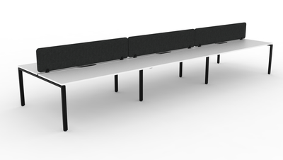 Deluxe Infinity Profile Leg 6 Person Back To Back Workstation - With Eco Panel Screen