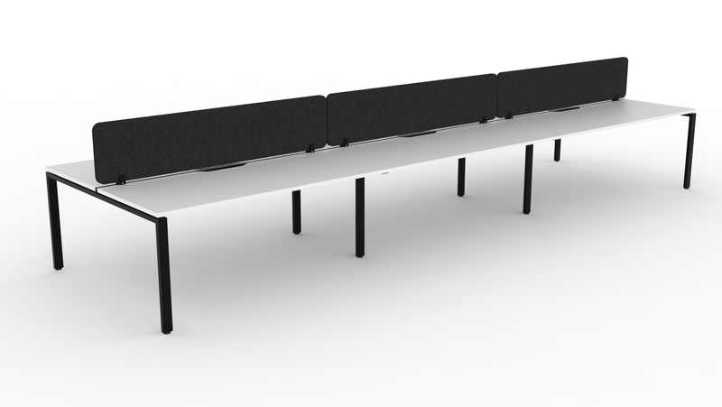 Deluxe Infinity Profile Leg 6 Person Back To Back Workstation - With Eco Panel Screen