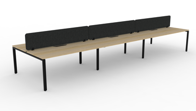 Deluxe Infinity Profile Leg 6 Person Back To Back Workstation - With Eco Panel Screen