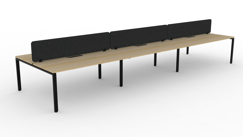 Deluxe Infinity Profile Leg 6 Person Back To Back Workstation - With Eco Panel Screen