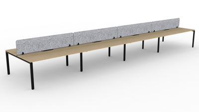 1200mm Wide x 750mm Deep / Natural Oak Top / Black Frame / Marble Grey Panel