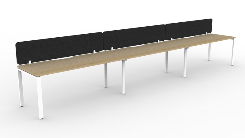 Deluxe Infinity Profile Leg 3 Person Single Sided Workstation - With Eco Panel Screen