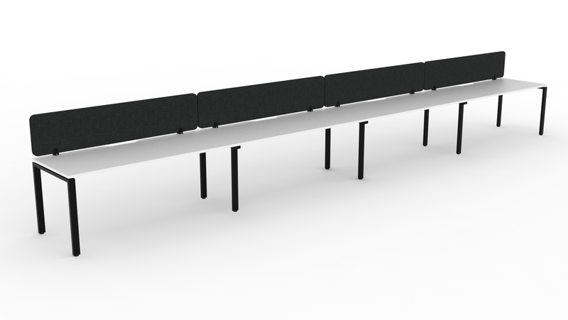 Deluxe Infinity Profile Leg 4 Person Single Sided Workstation - With Eco Panel Screen