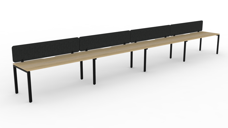 Deluxe Infinity Profile Leg 4 Person Single Sided Workstation - With Eco Panel Screen