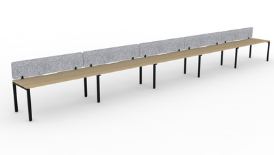 1200mm Wide x 750mm Deep / Natural Oak Top / Black Frame / Marble Grey