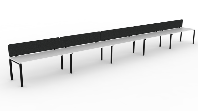 Deluxe Infinity Profile Leg 5 Person Single Sided Workstation - With Eco Panel Screen