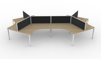 Deluxe Infinity Profile Leg 6 Person 120° Workstation