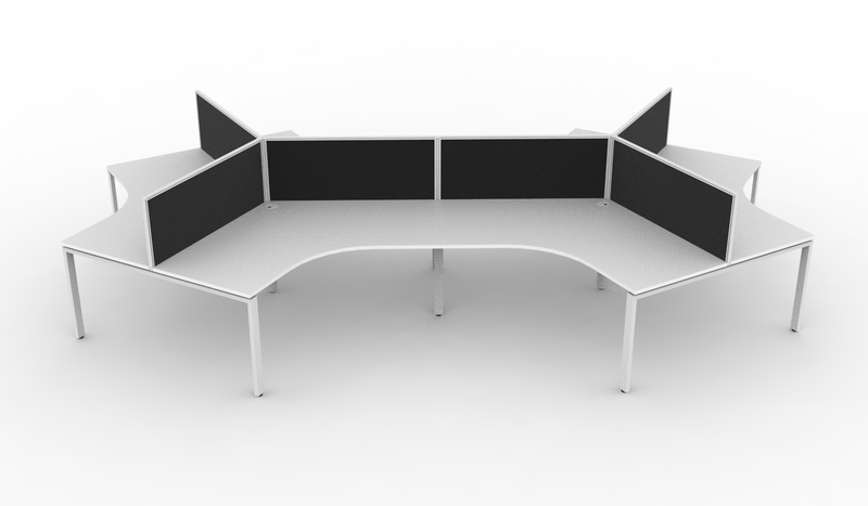 Deluxe Infinity Profile Leg 6 Person 120° Workstation