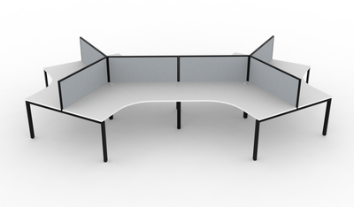 Deluxe Infinity Profile Leg 6 Person 120° Workstation