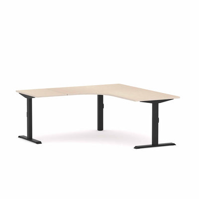 Black Frame/Nordic Maple / None / W1800x1800mm x D750mm (Left Hand Return)