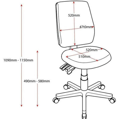 Ergo Air High Back Heavy Duty 160 Kg Ergonomic Task Chair