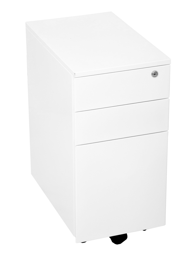 GO Steel 3 Drawer Slimline Mobile Pedestal