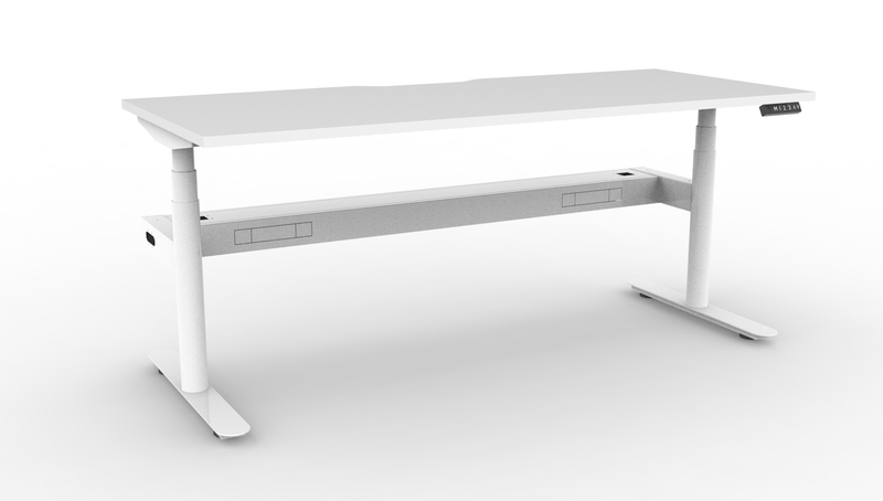 Halo Plus Round Leg Electric Height Adjustable Single Sided Workstation