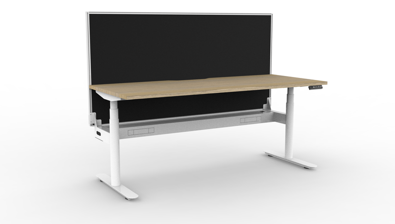 Halo Plus Round Leg Electric Height Adjustable Single Sided Workstation