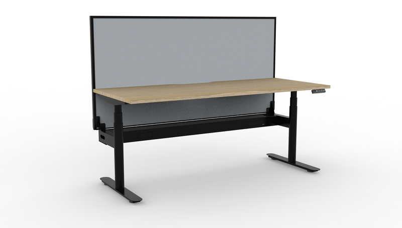 Halo Plus Round Leg Electric Height Adjustable Single Sided Workstation