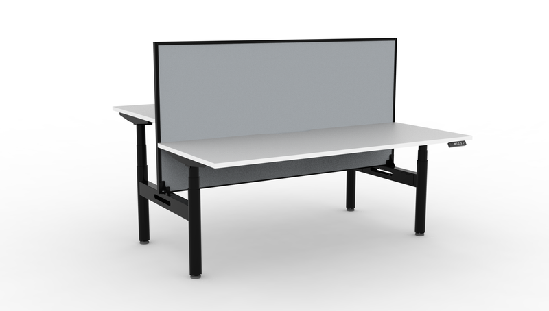 Halo Plus Round Leg Electric Height Adjustable 2 Person Double Sided Workstation