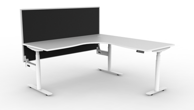 Halo Plus Round Leg Electric Height Adjustable Corner Workstation