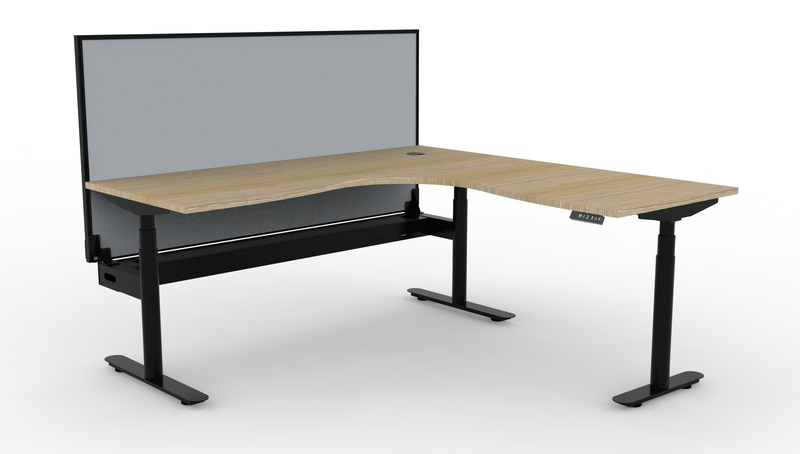 Halo Plus Round Leg Electric Height Adjustable Corner Workstation