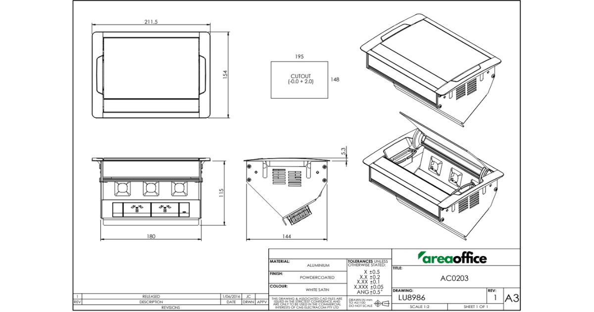 Accede Boardroom Table Power Boxes