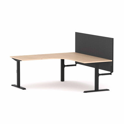 Black Frame/New Oak Ravine / None / W1800x1800mm x D750mm (Left Hand Return)