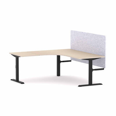 Black Frame/Nordic Maple / None / W1800x1800mm x D750mm (Left Hand Return)