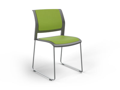 Game Chair With Upholstery - Sled Base - Charcoal Shell Colour